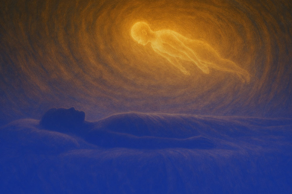 Symbolische Darstellung der Seele im Übergang – Sinnbild für Wiedergeburt, innere Klärung und seelische Integration.